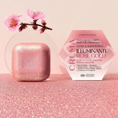 Huile Solide Corps ROSE GOLD - Crème Illuminatrice