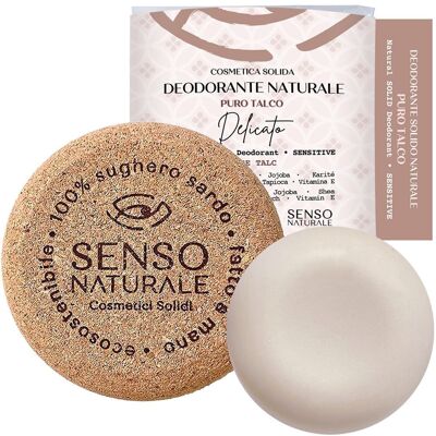 DELICATE Natural Deodorant PURE TALC fragrance + Container [ PACK ]