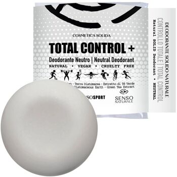 TOTAL CONTROL Déodorant Solide Naturel + Action Antibactérienne - Longue durée 72h 2