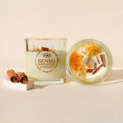 ORANGE AND CINNAMON scented soy candle Medium