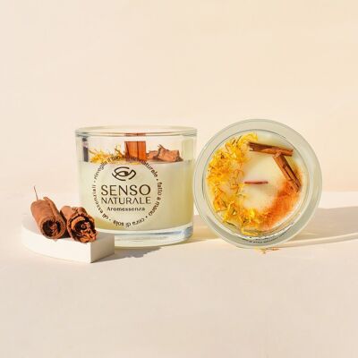 ORANGE AND CINNAMON scented soy candle Small