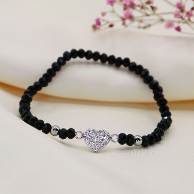 Bracelet coeur en cristal