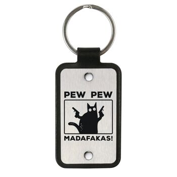 Porte-clés en cuir – Pew Pew Madafakas 1