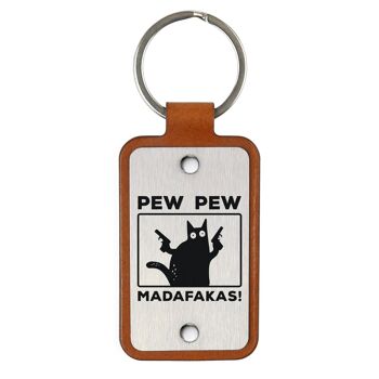 Porte-clés en cuir – Pew Pew Madafakas 2