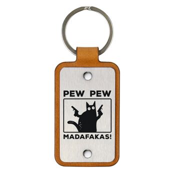 Porte-clés en cuir – Pew Pew Madafakas 3