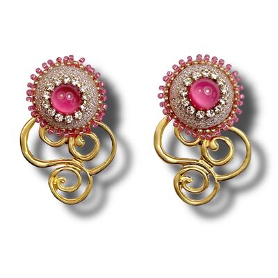 Schicke Ohrringe in Rosa und Gold