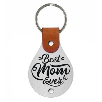 Porte-clés en cuir – Meilleure maman de tous les temps 2