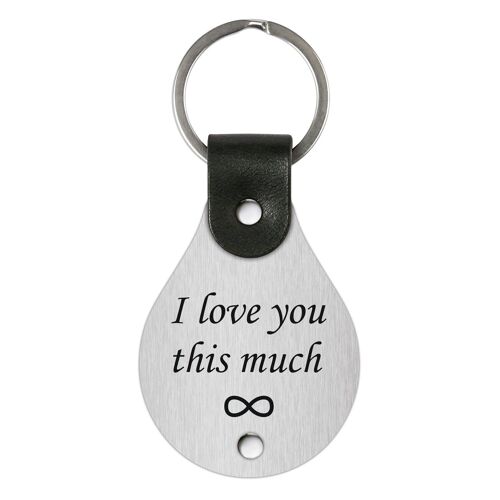 Leather Keychain – I love you this much