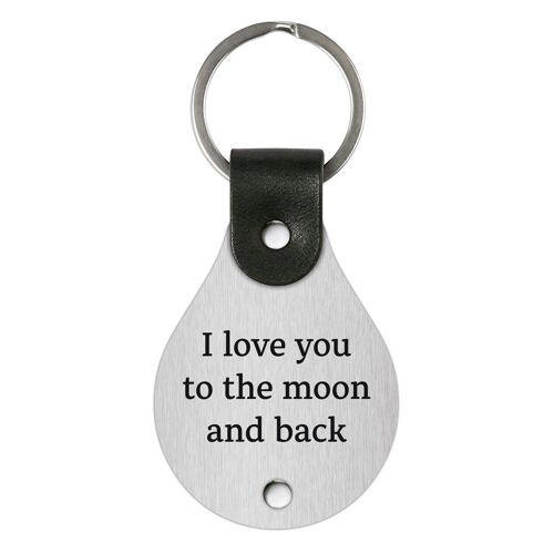 Leather Keychain – I love you to the moon and back