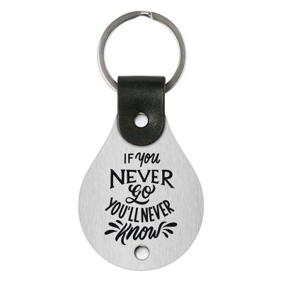 Leder-Schlüsselanhänger – Wenn du nie gehst, wirst du es nie wissen