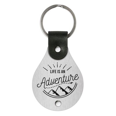 Leather Keychain – Life is an adventure