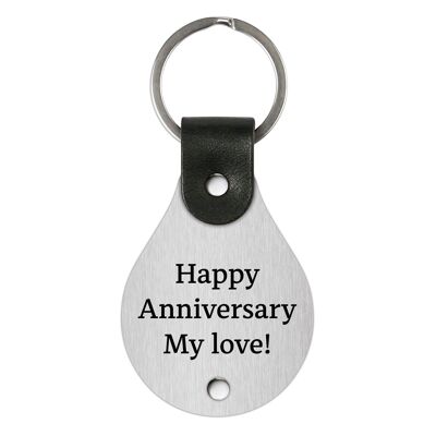 Porte-clés en cuir – Joyeux anniversaire mon amour