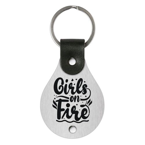 Leather Keychain – Girls on fire