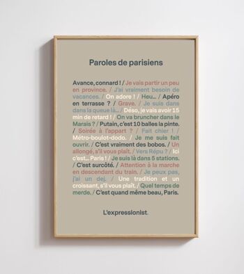 Poster Paroles de parisiens 1