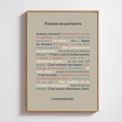Poster Words of Parisians