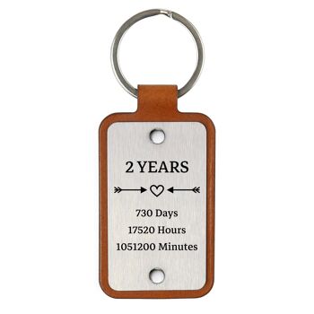 Porte-clés en cuir – 2 ans ensemble 2