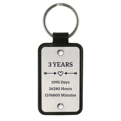 Leather Keychain – 3 years together