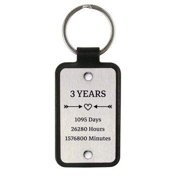 Porte-clés en cuir – 3 ans ensemble 1