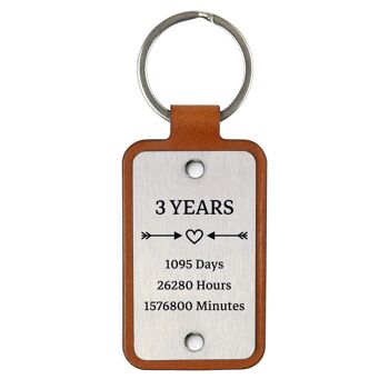 Porte-clés en cuir – 3 ans ensemble 2