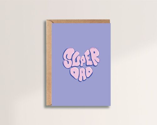 Carte de voeux SUPER DAD avec enveloppe - Fête des pères