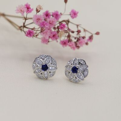 Boucles d'oreilles clous Julina en argent 925 rhodié