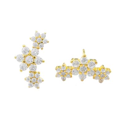 Boucles d'oreilles clous Fiorella argent 925 plaqué or