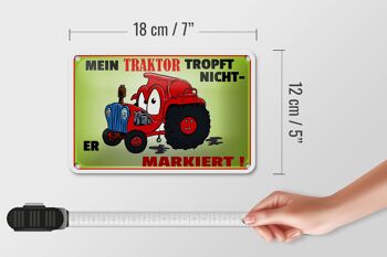 Plaque en tôle 18x12cm Le tracteur ne coule pas, il marque la décoration 5