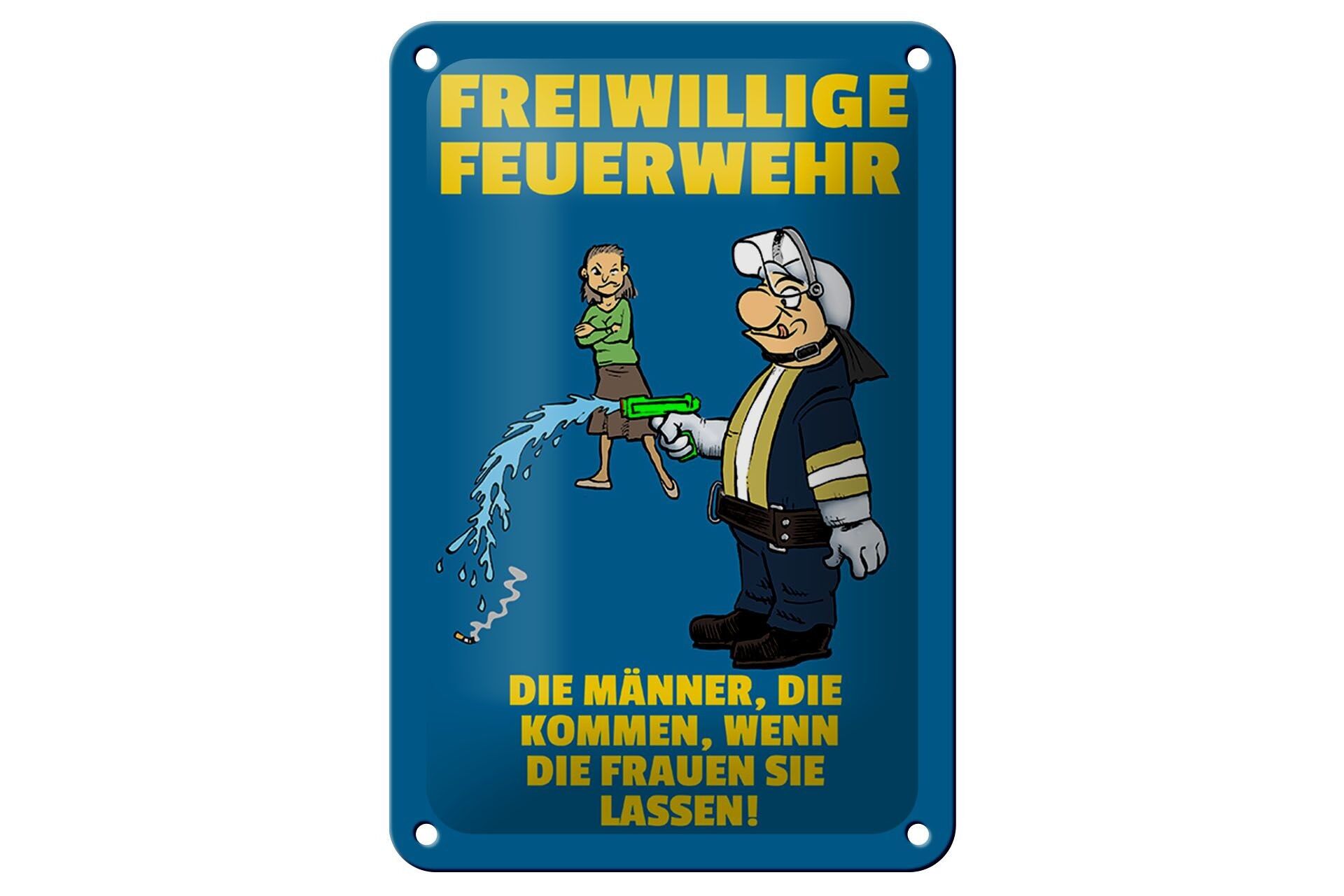 Targa in metallo con scritta 12x18 cm decorazione uomini volontari dei vigili del fuoco