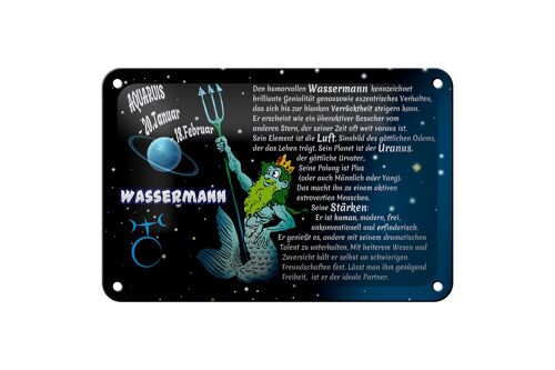Blechschild Sternzeichen 18x12cm Wassermann Dekoration