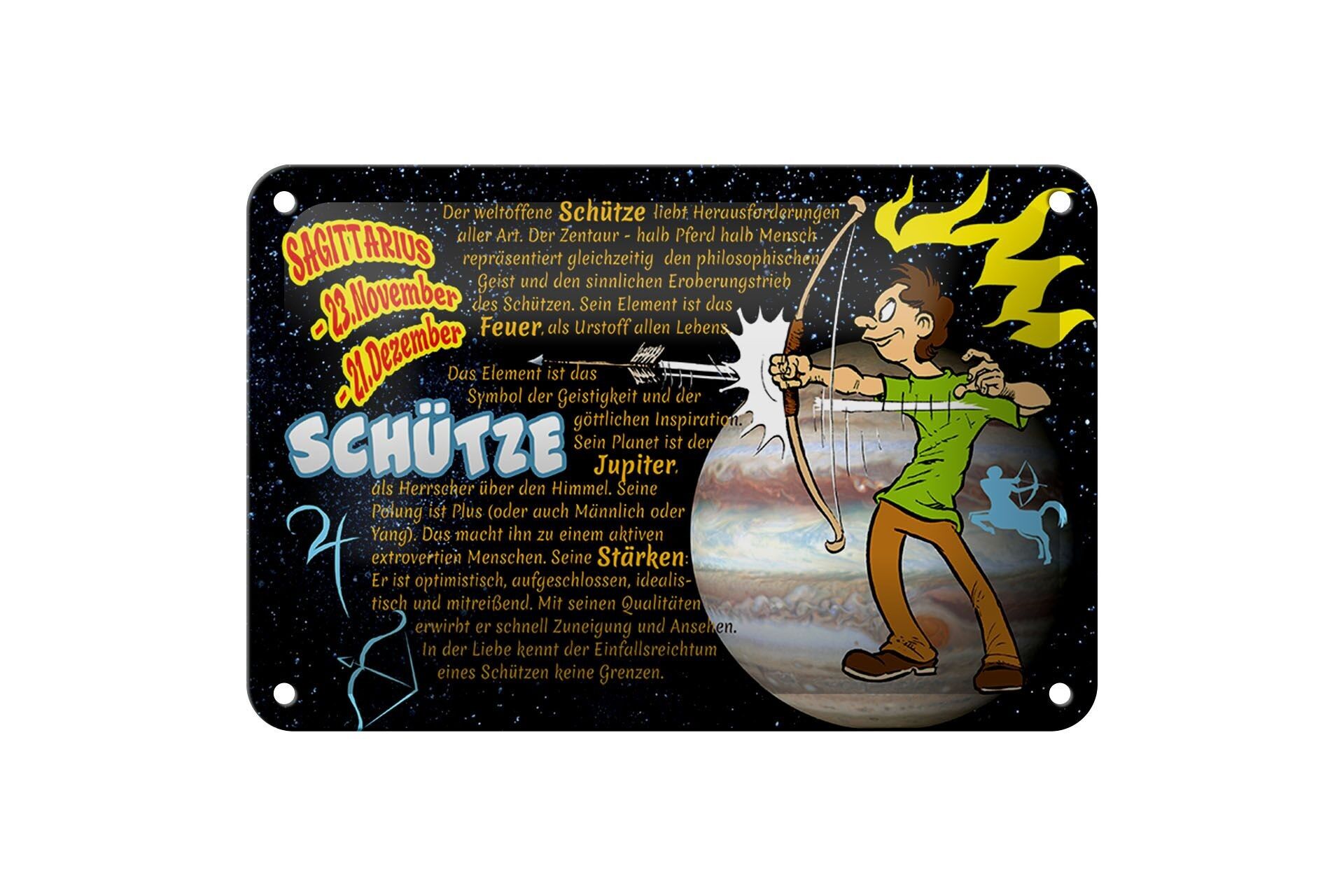 Targa in metallo Segno zodiacale 18x12 cm Sagittario Pianeta Giove Decorazione