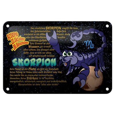 Signe du zodiaque en étain, 18x12cm, décoration de la force de la planète scorpion