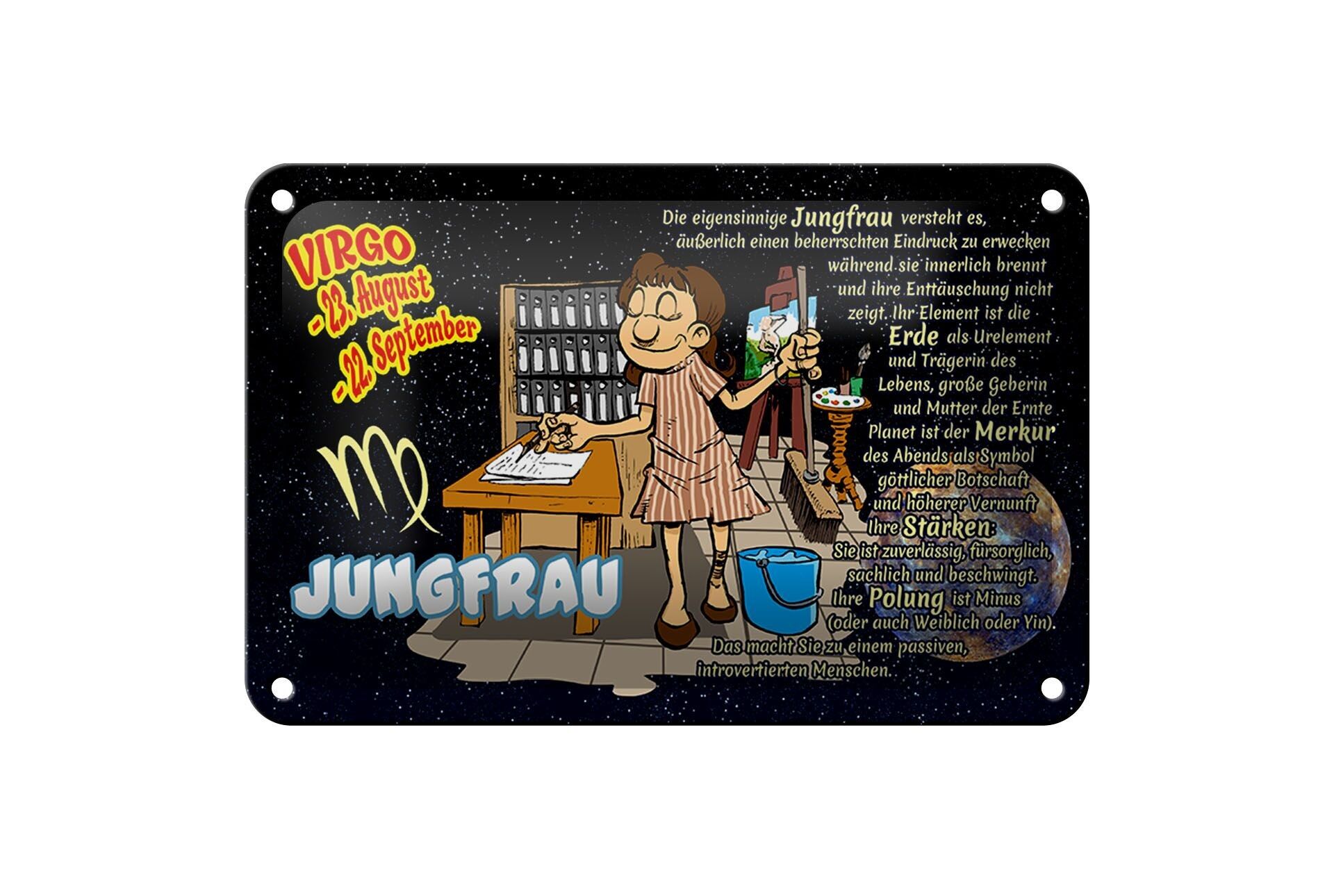 Targa in metallo Segno zodiacale 18x12 cm Vergine Pianeta Mercurio Decorazione