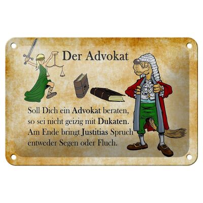 Tin sign saying 18x12cm a lawyer should advise you decoration sign