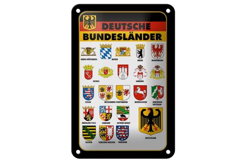 Blechschild Bundesländer 12x18cm Deutschland Wappen Dekoration