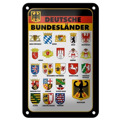 Blechschild Bundesländer 12x18cm Deutschland Wappen Dekoration