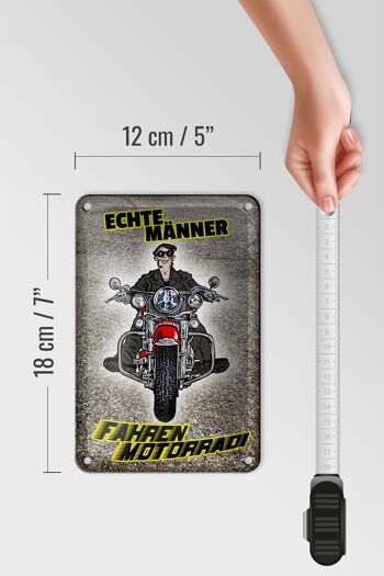 Panneau en étain disant 12x18cm, décoration de vrais hommes conduisent des motos 5