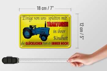 Plaque en étain disant 18x12cm, certains ont joué avec des tracteurs, décoration 5