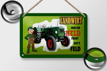 Panneau en étain disant 18x12cm Farmer Only a hero drives field, décoration 2