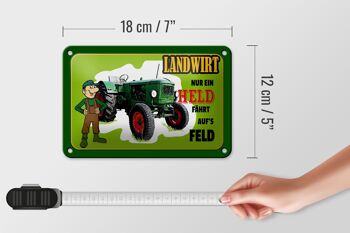 Panneau en étain disant 18x12cm Farmer Only a hero drives field, décoration 5