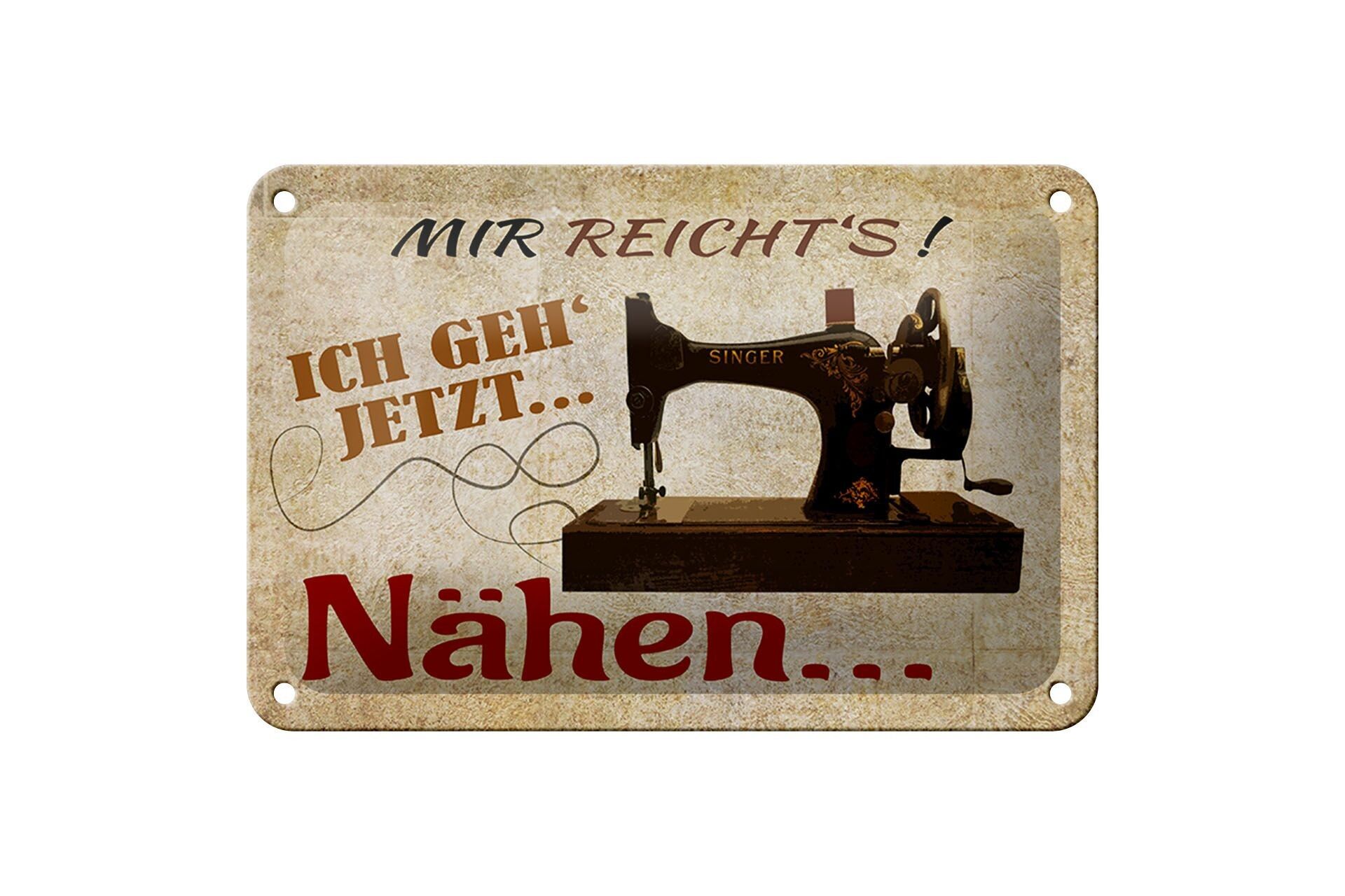 Plaque en tôle 18x12cm J'en ai assez, je vais coudre de la décoration