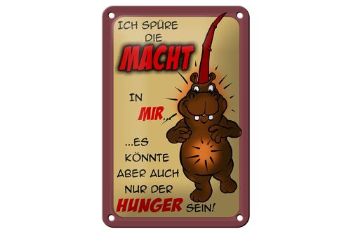 Blechschild Spruch 12x18cm Ich spüre die Macht in mir Dekoration