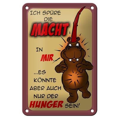 Blechschild Spruch 12x18cm Ich spüre die Macht in mir Dekoration