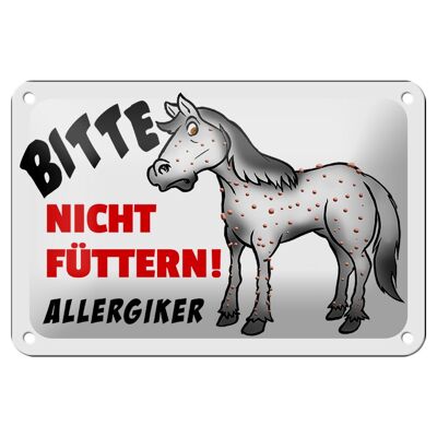 Metal sign notice 18x12cm Please do not feed horse decoration
