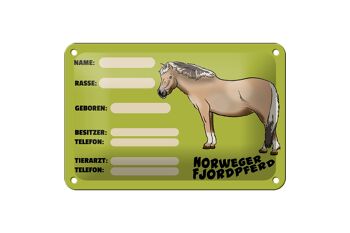Signe en étain cheval 18x12cm, cheval du fjord norvégien, détails, décoration du nom 1