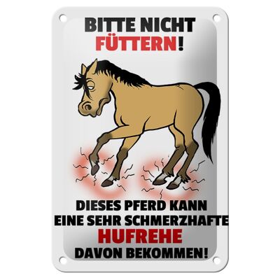 Blechschild Pferd 12x18cm Bitte nicht füttern Hufrehe Dekoration