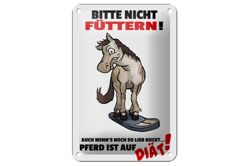 Blechschild Hinweis 12x18cm bitte nicht füttern Pferd Diät Dekoration