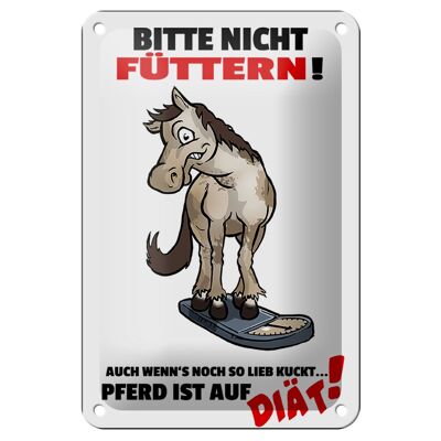 Metal sign notice 12x18cm please do not feed horse diet decoration