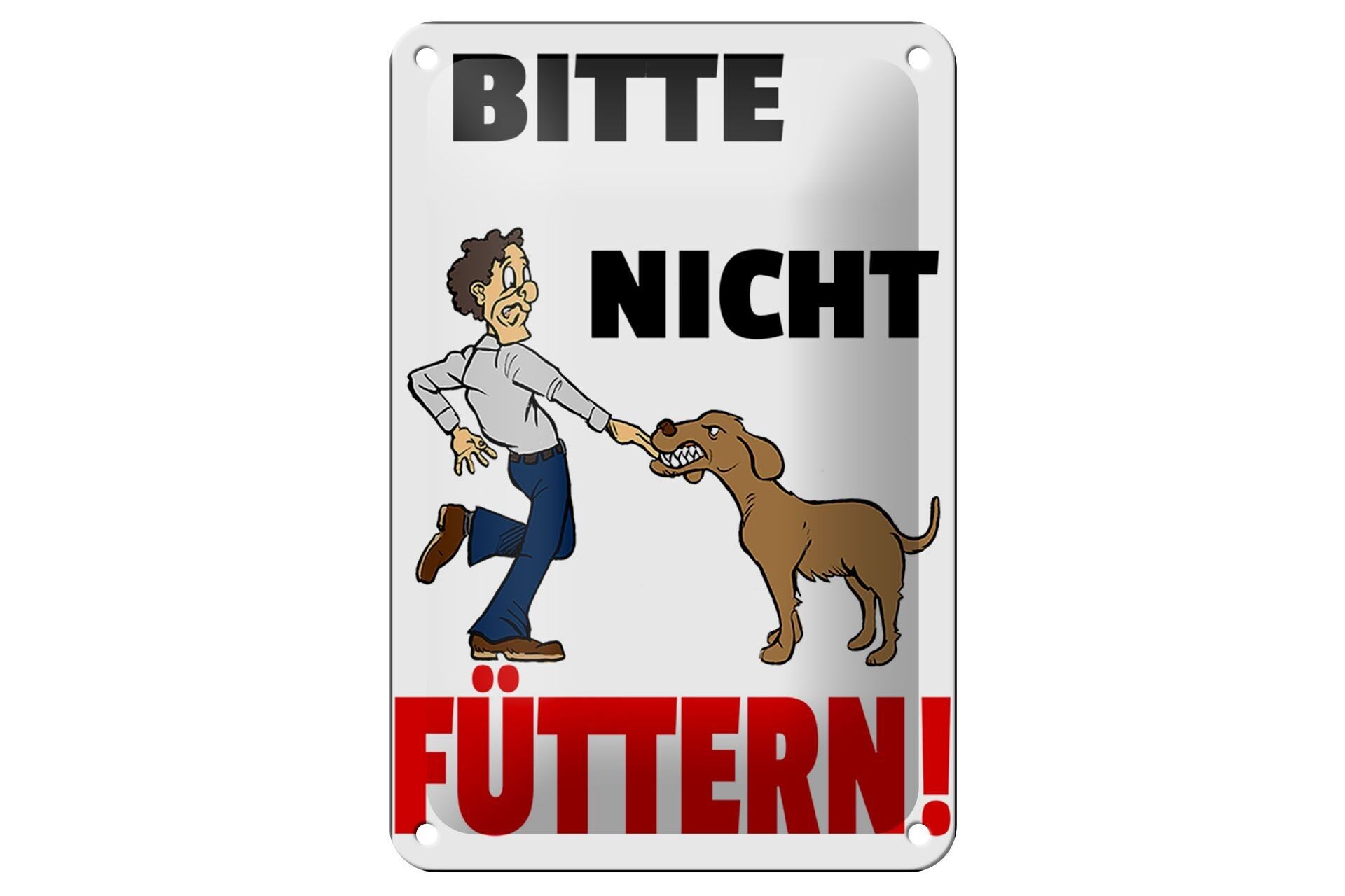 Cartel de chapa nota 12x18cm animales por favor no alimente a los perros decoración