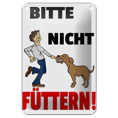 Metal sign notice 12x18cm animals please do not feed dog decoration