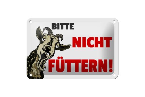 Blechschild Hinweis 12x18cm Tiere bitte nicht füttern Ziege Dekoration